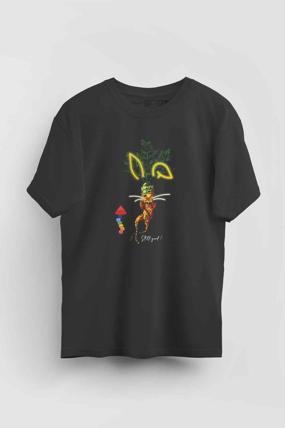 【Still good!】可愛すぎる!待ち人ニンジンとうさぎTシャツ -Waiting Carrot Tee/cotton 100%/size:S-XXL