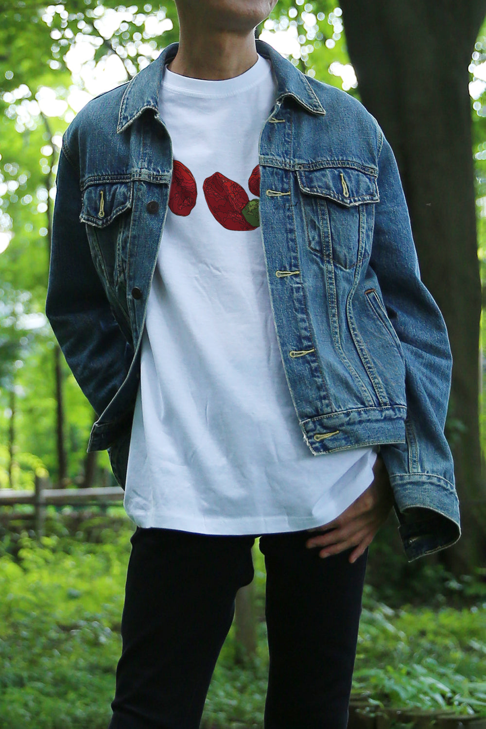 【Still good!】未熟だけどかわいい!/赤パプリカの実Tシャツ -Red Bell Pepper Tee/cotton 100%/size:S-XXL