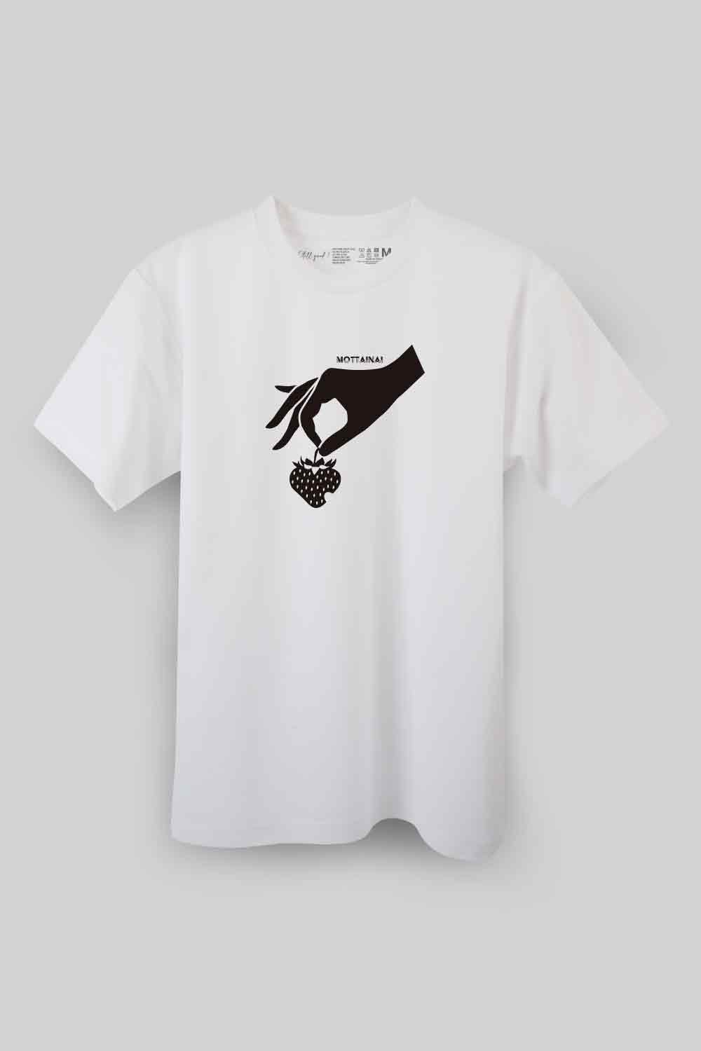 【Still good!】モノトーンでクールに!/イチゴのシルエットTシャツ -Strawberry Silhouette Tee/cotton 100%/size:S-XXL