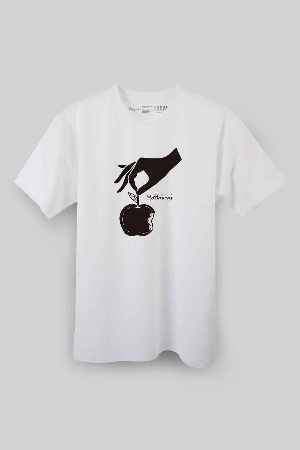 【Still good!】レトロでシンプル!/傷ついたリンゴシルエットTシャツ -Bitten Apple Tee/cotton 100%/size:S-XXL