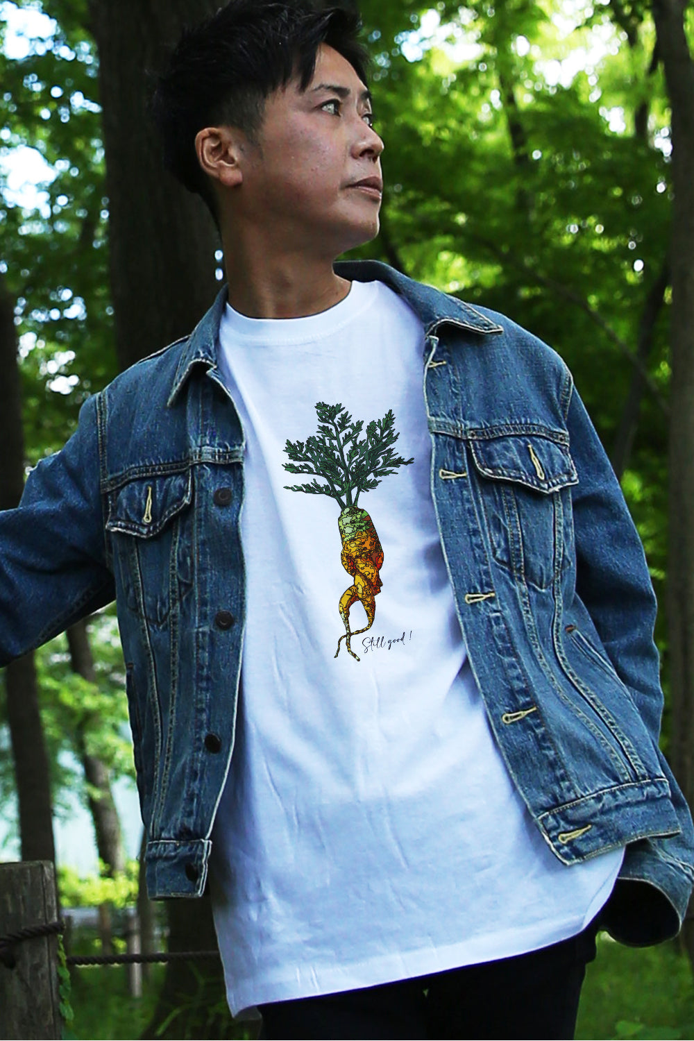 【Still good!】個性的な一枚!/待ち人ニンジンTシャツ -Waiting Carrot Tee/cotton 100%/size:S-XXL