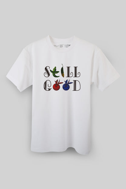 野菜文字アート Tシャツ　STILL GOOD文字Tee