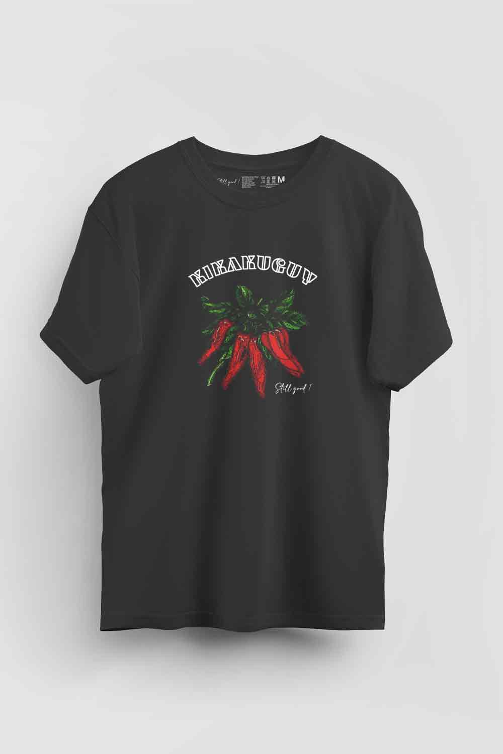 【Still good!】思わず唸る一口！/虫食い唐辛子Tシャツ -Buggy chili Tee/cotton 100%/size:S-XXL