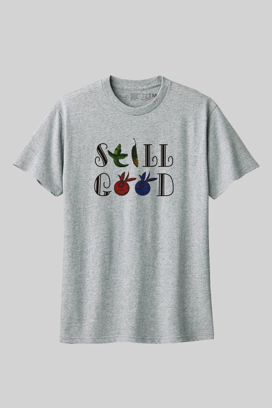 野菜文字アート Tシャツ　STILL GOOD文字Tee