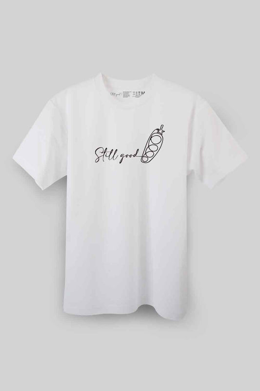 【Still good!】温かみのあるイラスト！/一筆書きのえんどう豆Tシャツ -Peas One Stroke Tee/cotton 100%/size:S-XXL