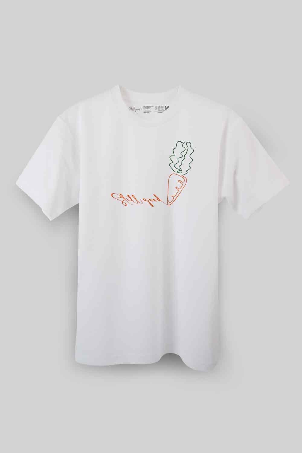 【Still good!】自然の個性をデザインに落とし込んだ！/One Line Carrot Tシャツ -Carrot Line Tee/cotton 100%/size:S-XXL