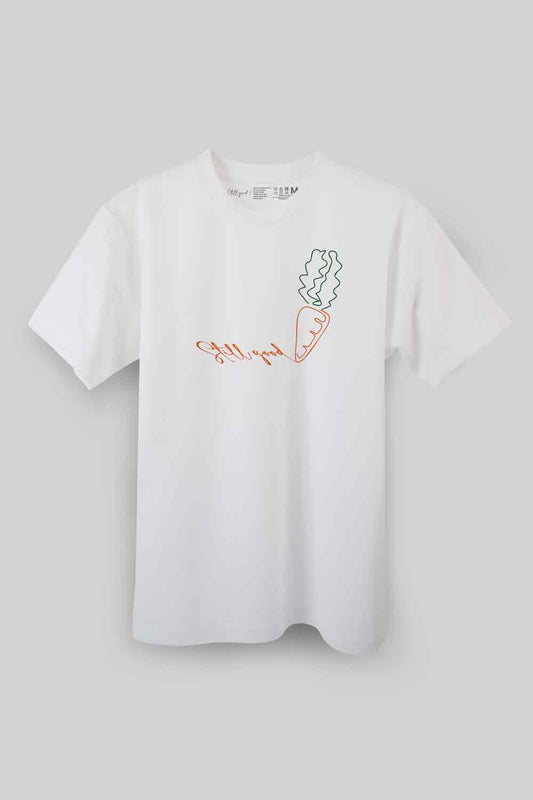 【Still good!】自然の個性をデザインに落とし込んだ！/One Line Carrot Tシャツ -Carrot Line Tee/cotton 100%/size:S-XXL