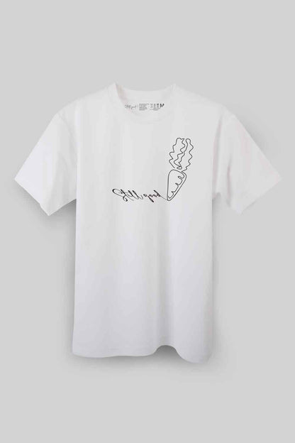 【Still good!】自然の個性をデザインに落とし込んだ！/One Line Carrot Tシャツ -Carrot Line Tee/cotton 100%/size:S-XXL