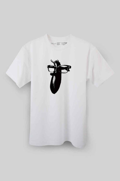 【Still good!】規格外の茄子だっておしゃれに決まる！/茄子にメガネをかけたTシャツ -Eggplant Glasses Tee/cotton 100%/size:S-XXL