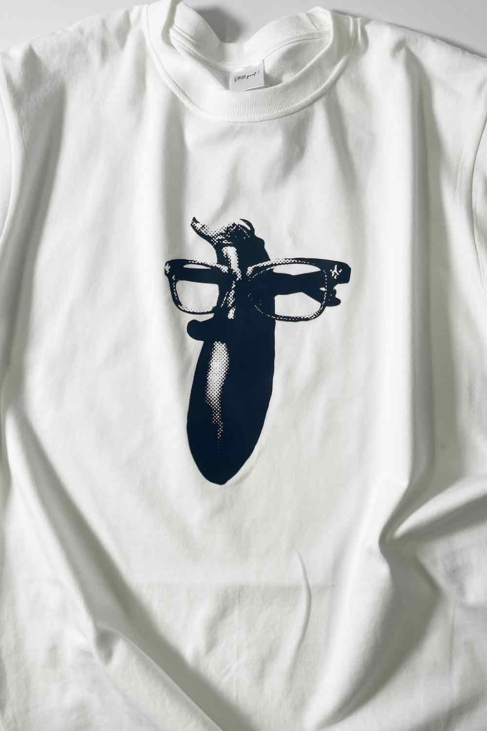 【Still good!】規格外の茄子だっておしゃれに決まる！/茄子にメガネをかけたTシャツ -Eggplant Glasses Tee/cotton 100%/size:S-XXL