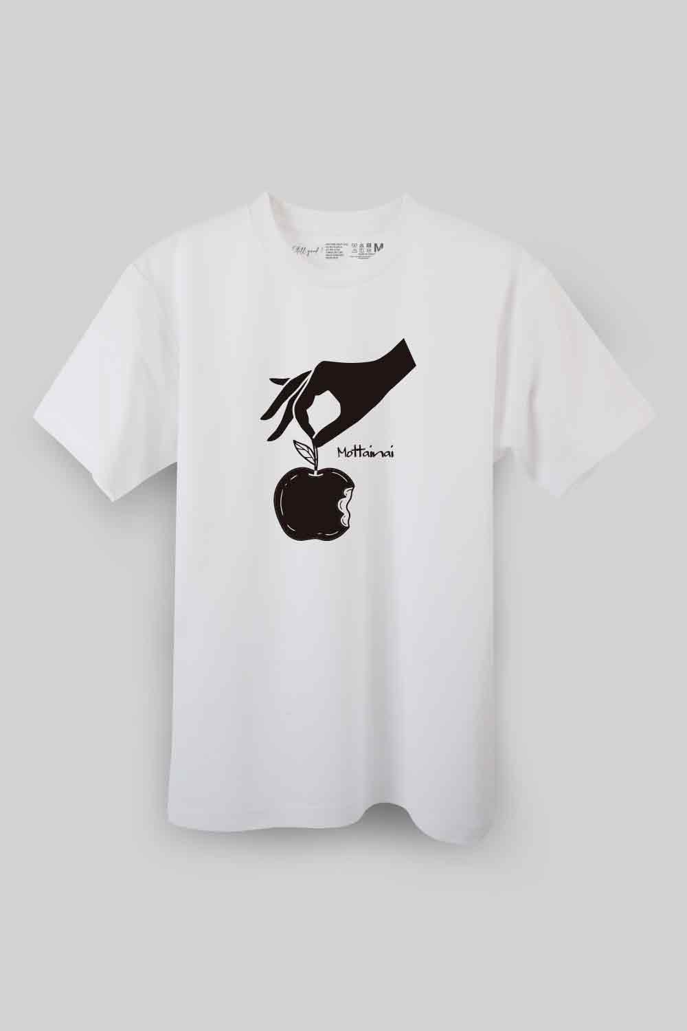 【Still good!】レトロでシンプル！/傷ついたリンゴシルエットTシャツ -Bitten Apple Tee/cotton 100%/size:S-XXL