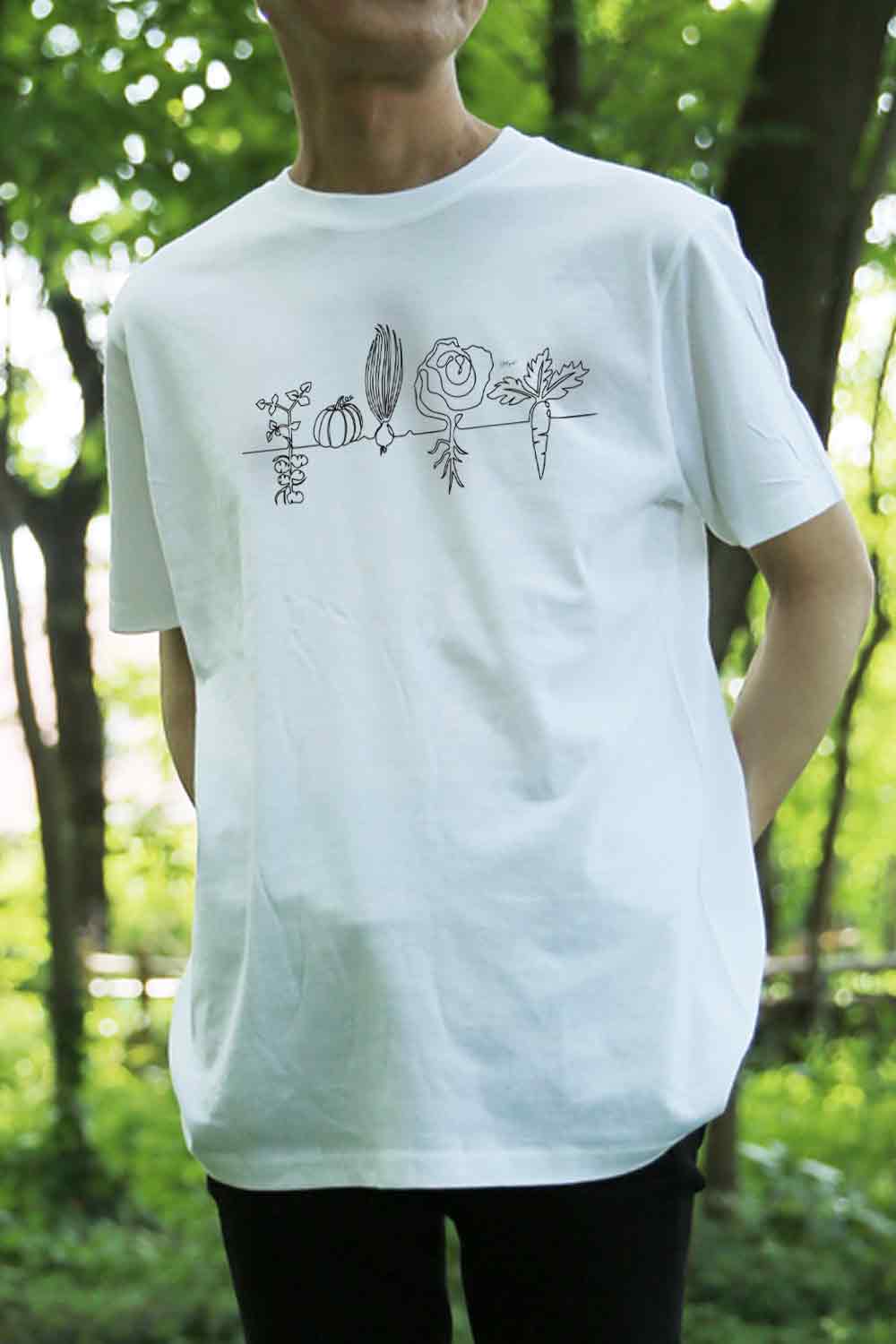 【Still good!】シンプル＆ナチュラル！/野菜のラインアートTシャツ -Vegetable Line Art Tee/cotton 100%/size:S-XXL